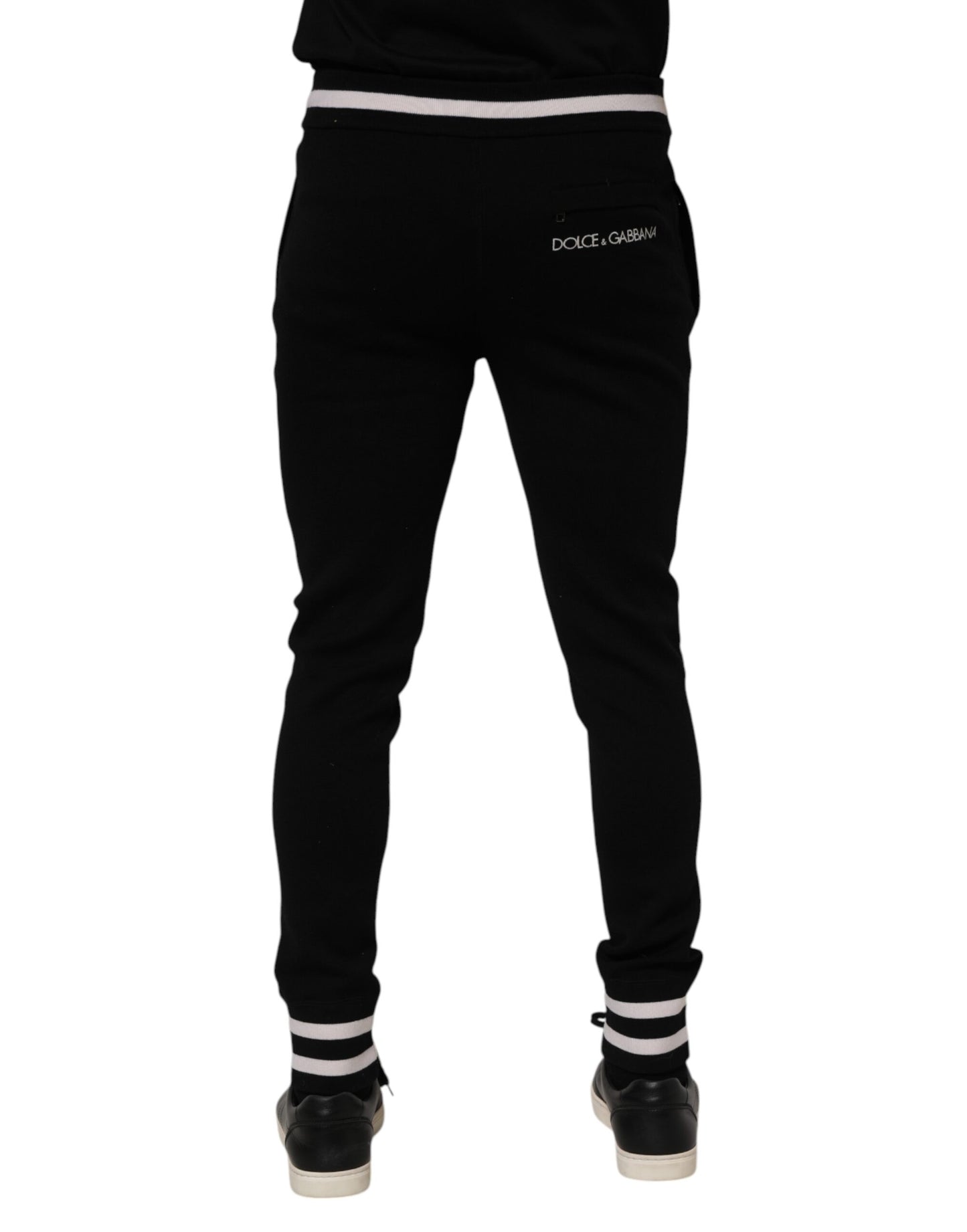 Dolce & Gabbana Black Cotton Men Jogger Sweatpants