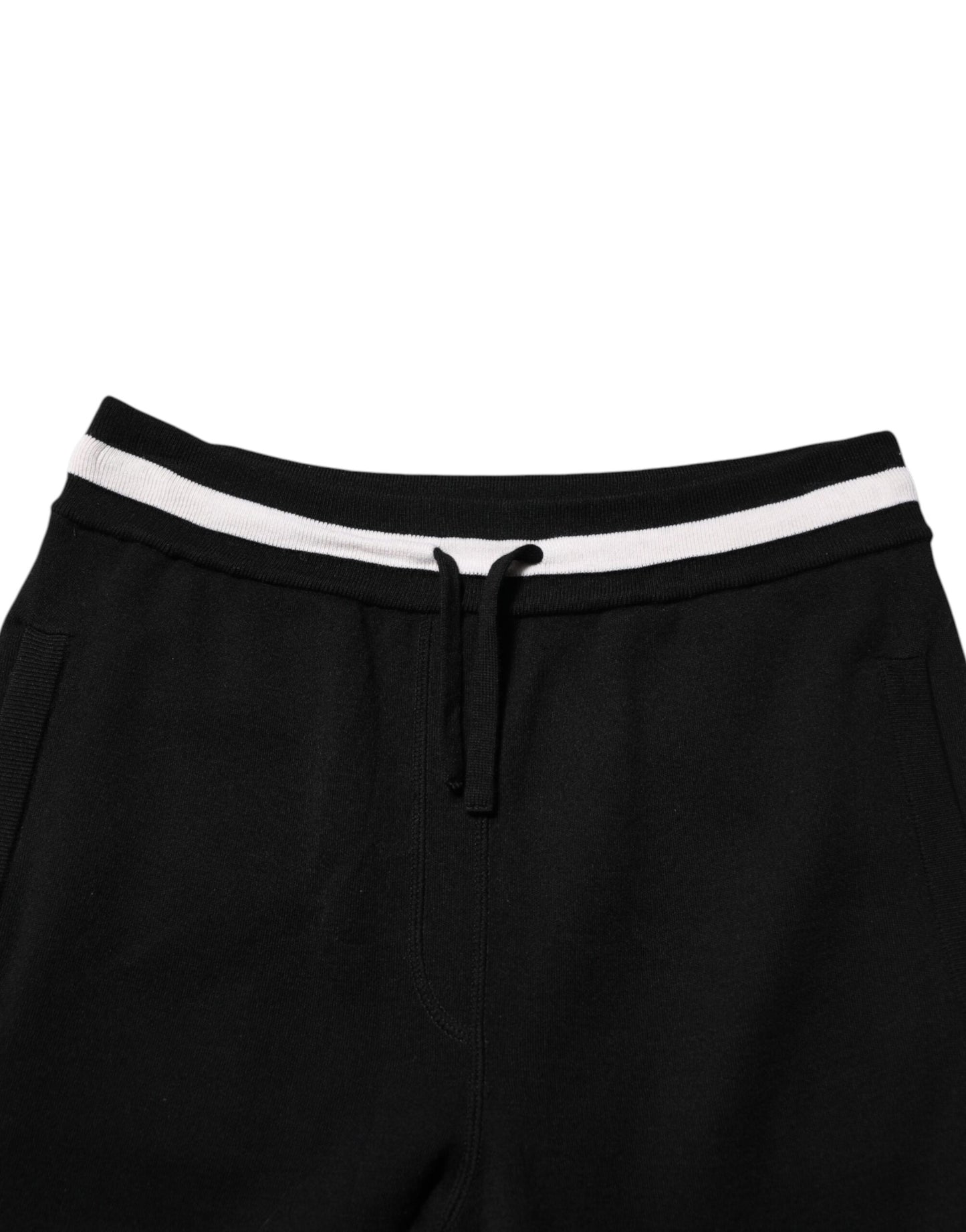 Dolce & Gabbana Black Cotton Men Jogger Sweatpants