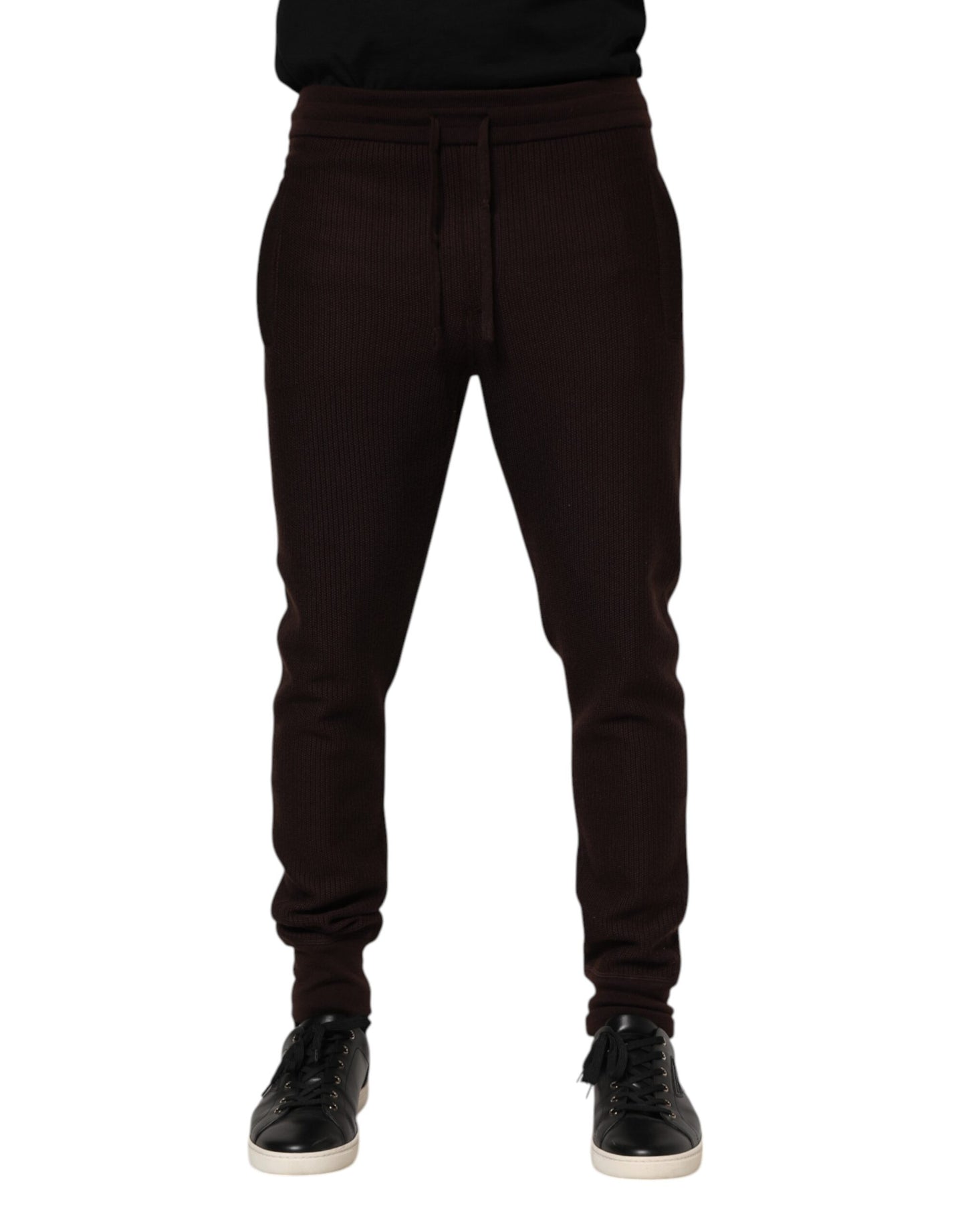 Dolce & Gabbana Brown Cashmere Men Jogger Sweatpants