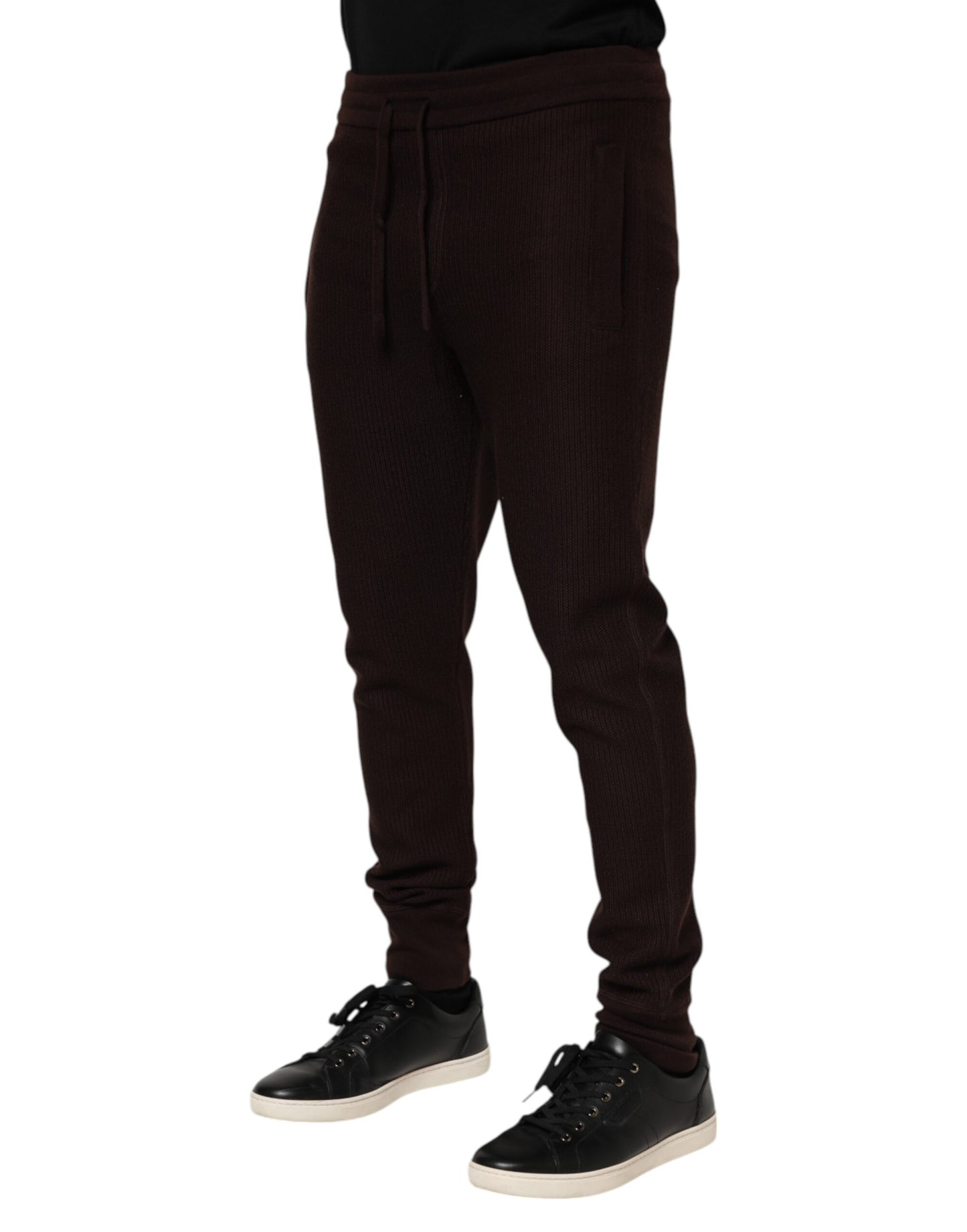 Dolce & Gabbana Brown Cashmere Men Jogger Sweatpants