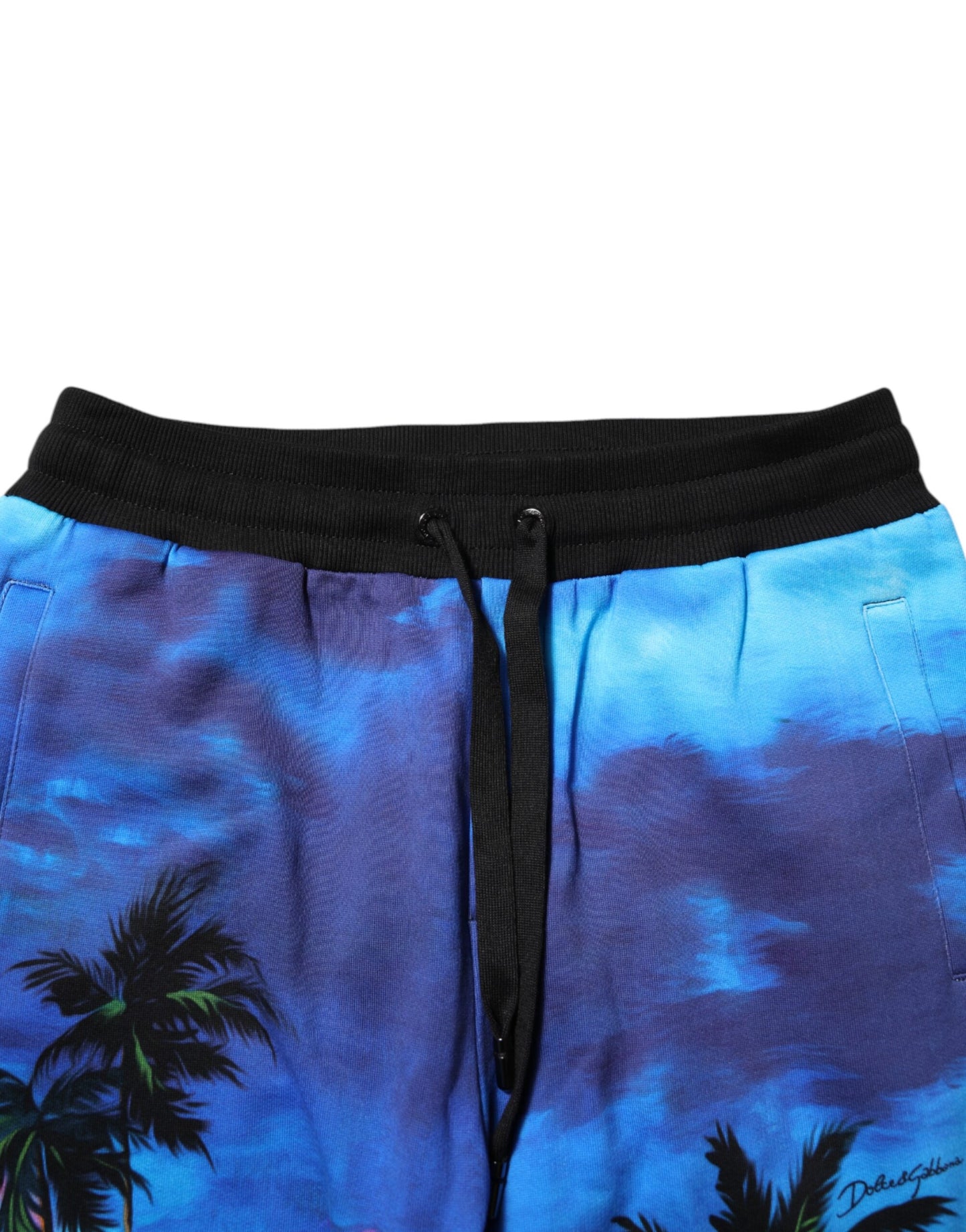 Dolce & Gabbana Blue Hawaiian Print Jogger Sweatpants