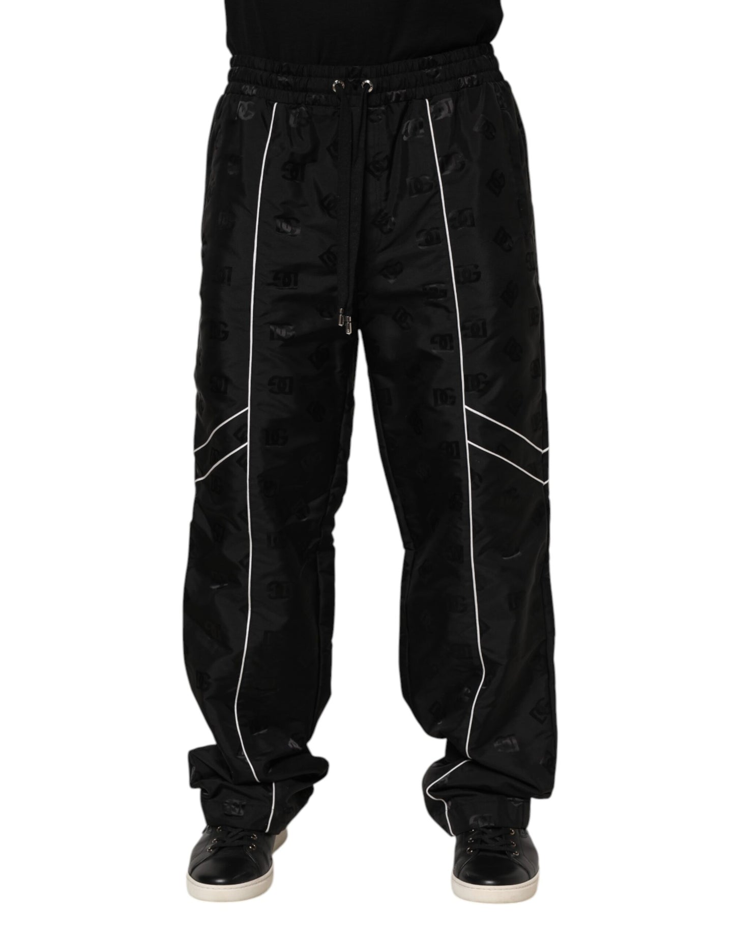 Dolce & Gabbana Black Cotton Straight Jogger Sweatpants
