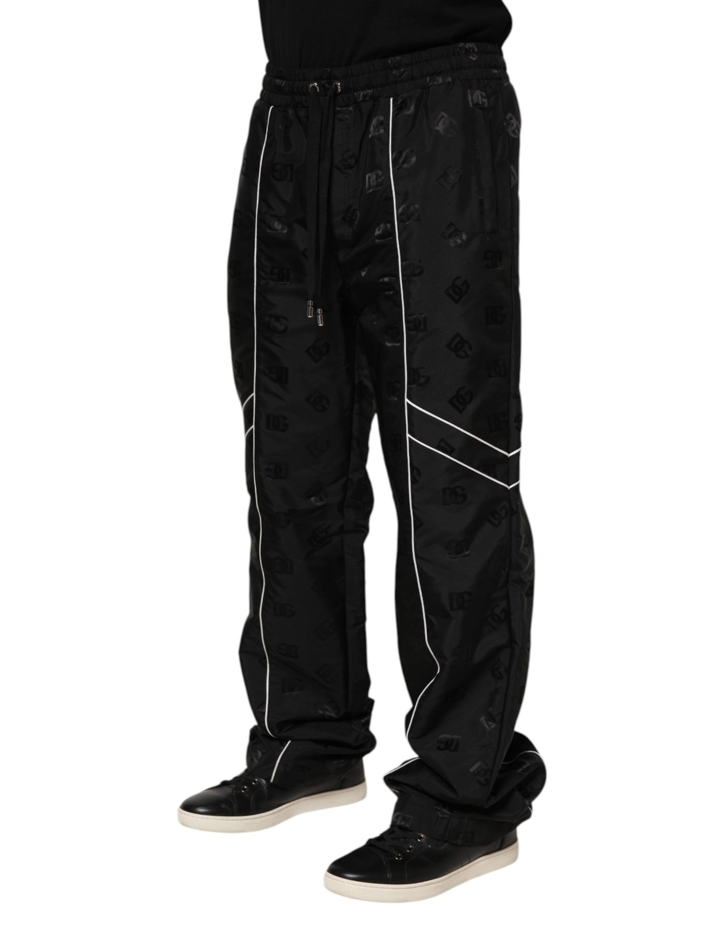 Dolce & Gabbana Black Cotton Straight Jogger Sweatpants