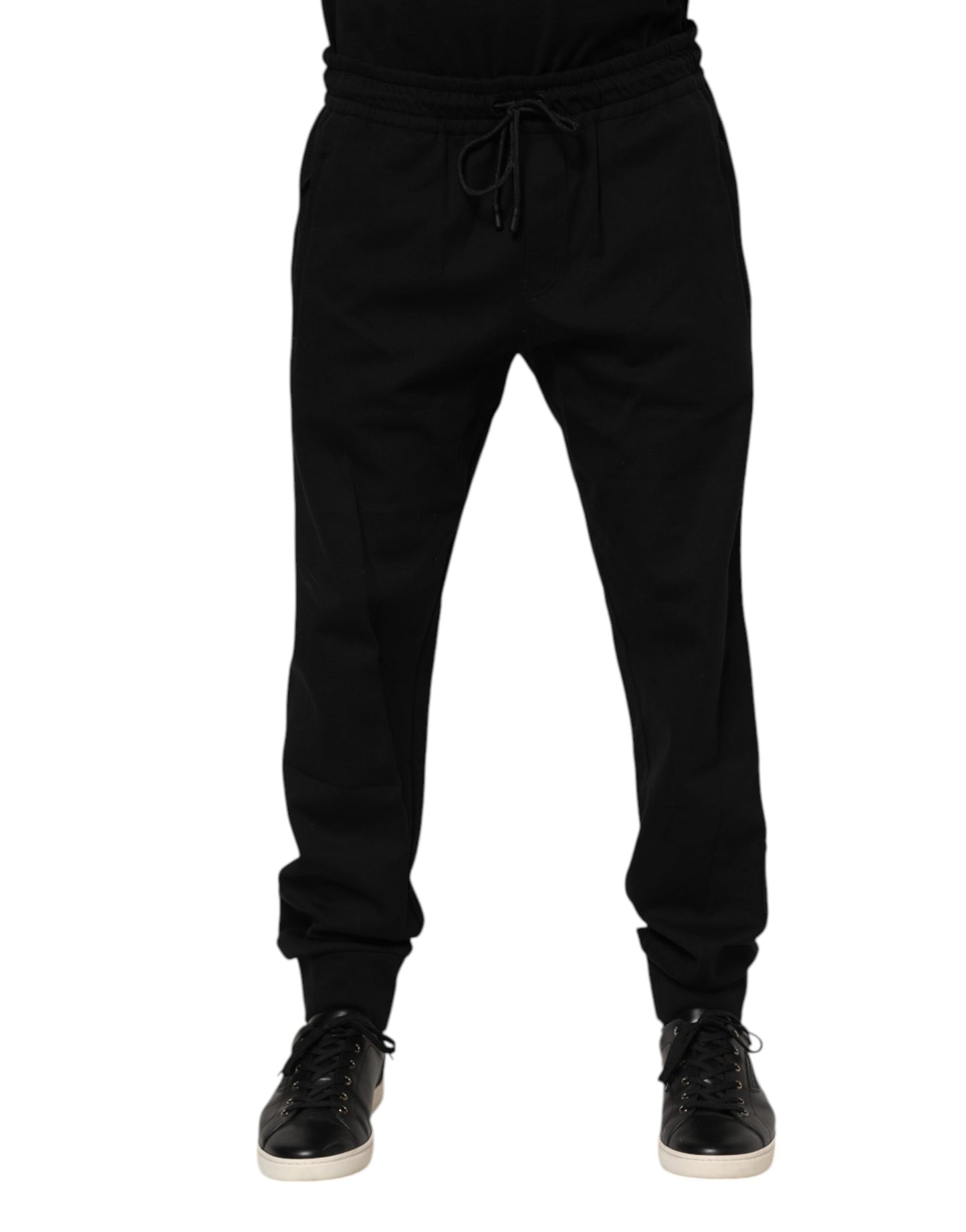 Dolce & Gabbana Black Cotton Men Jogger Sweatpants