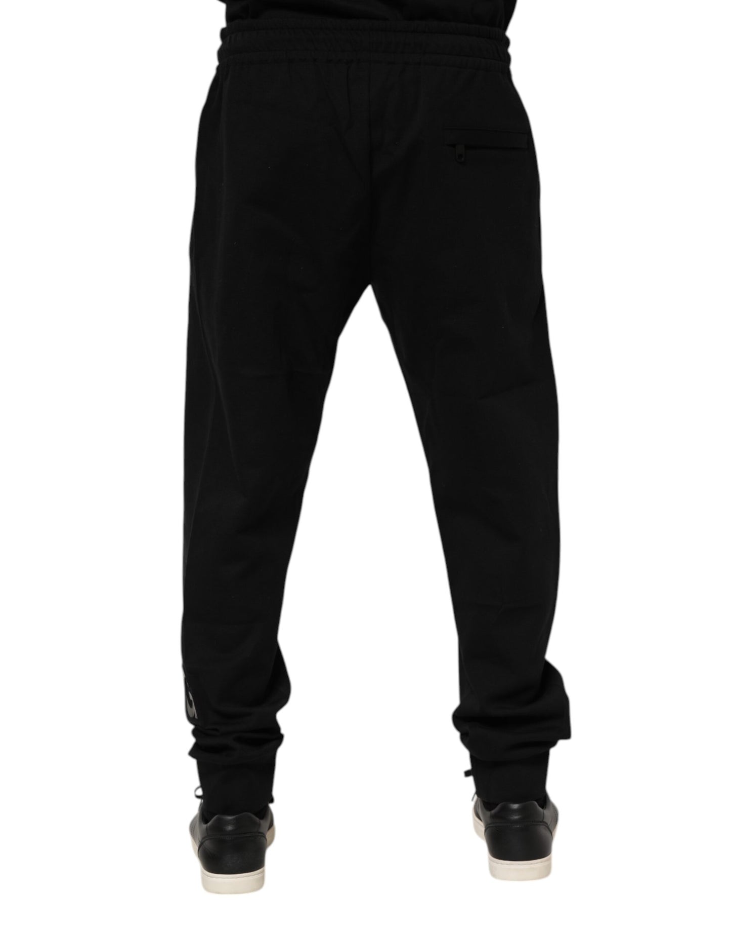 Dolce & Gabbana Black Cotton Men Jogger Sweatpants