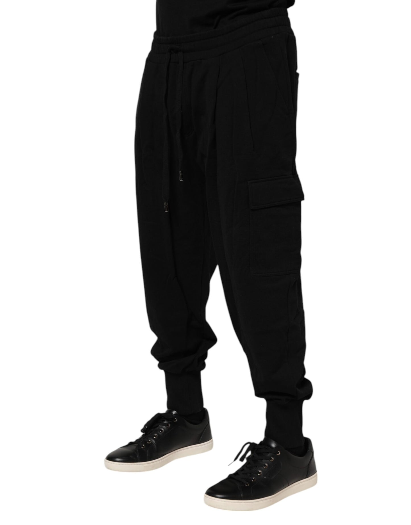Dolce & Gabbana Black Cotton Logo Jogger Sweatpants