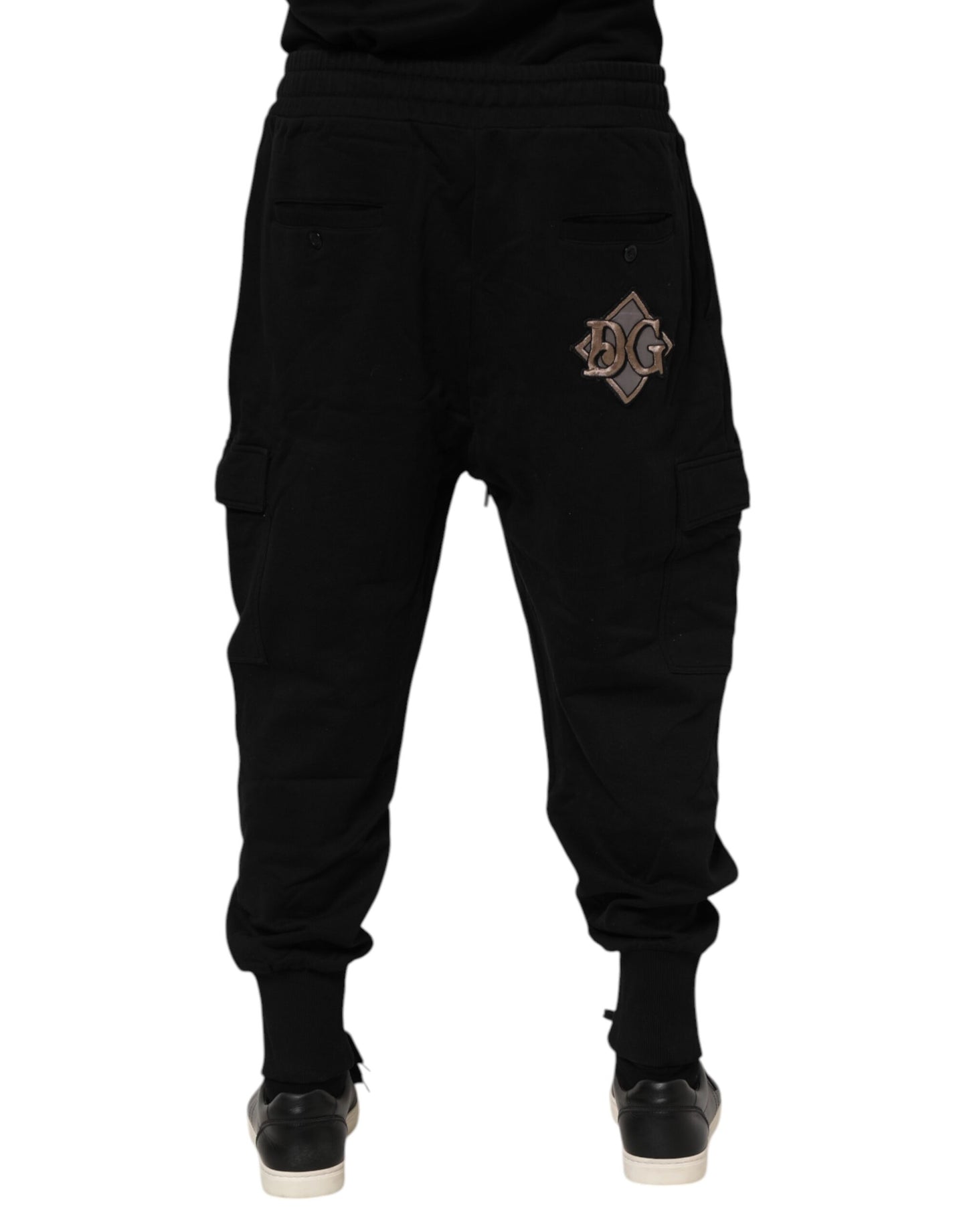 Dolce & Gabbana Black Cotton Logo Jogger Sweatpants