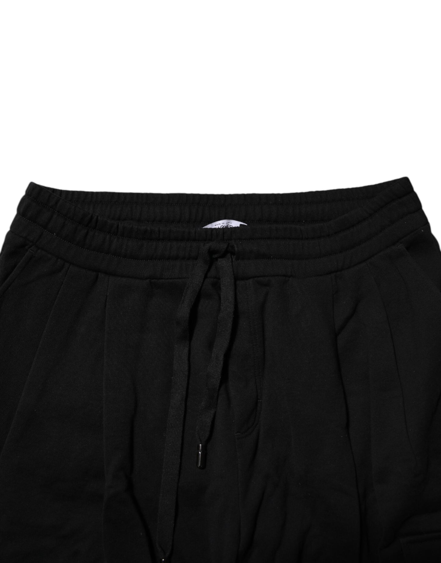 Dolce & Gabbana Black Cotton Logo Jogger Sweatpants