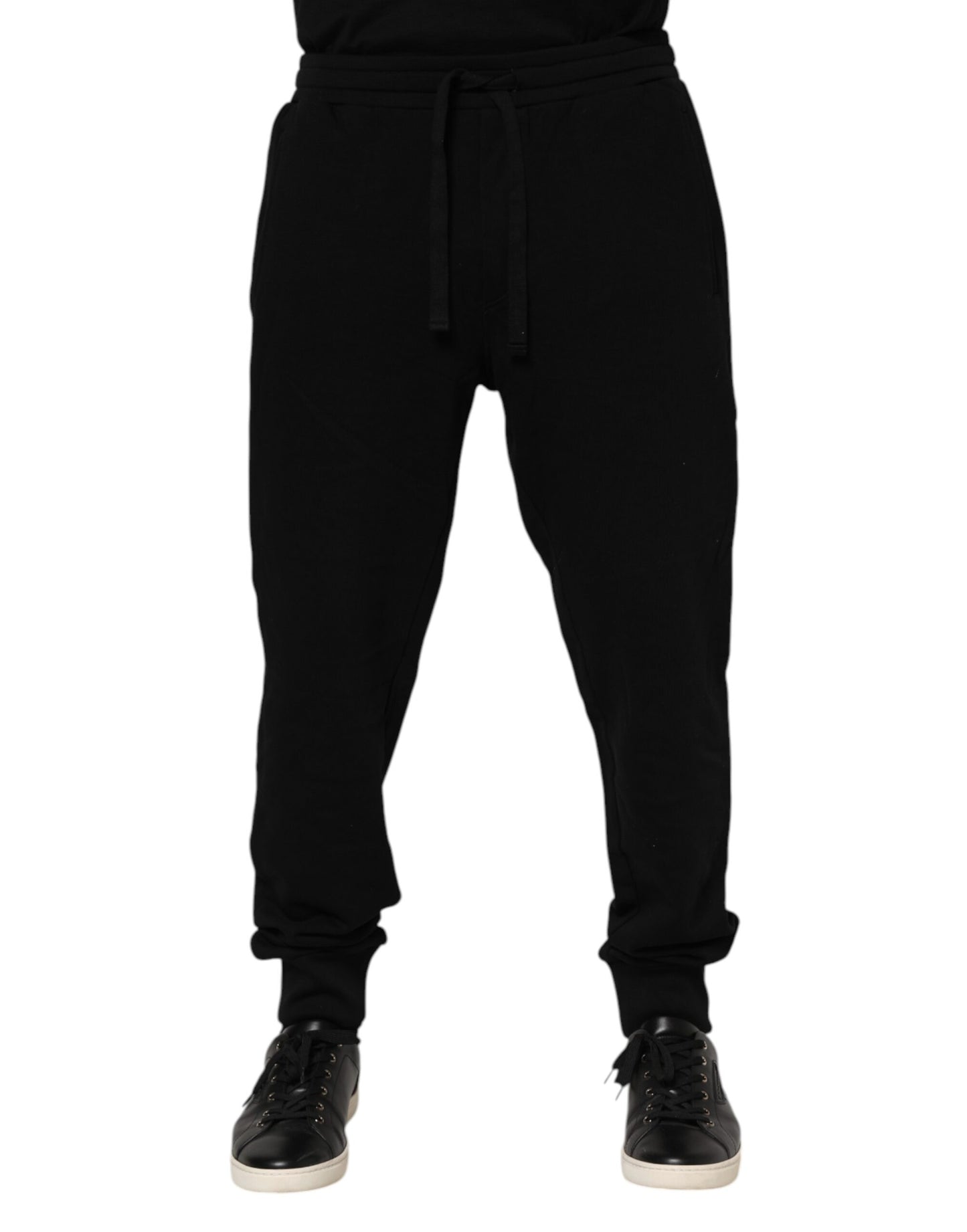 Dolce & Gabbana Black Cotton Crown Jogger Sweatpants