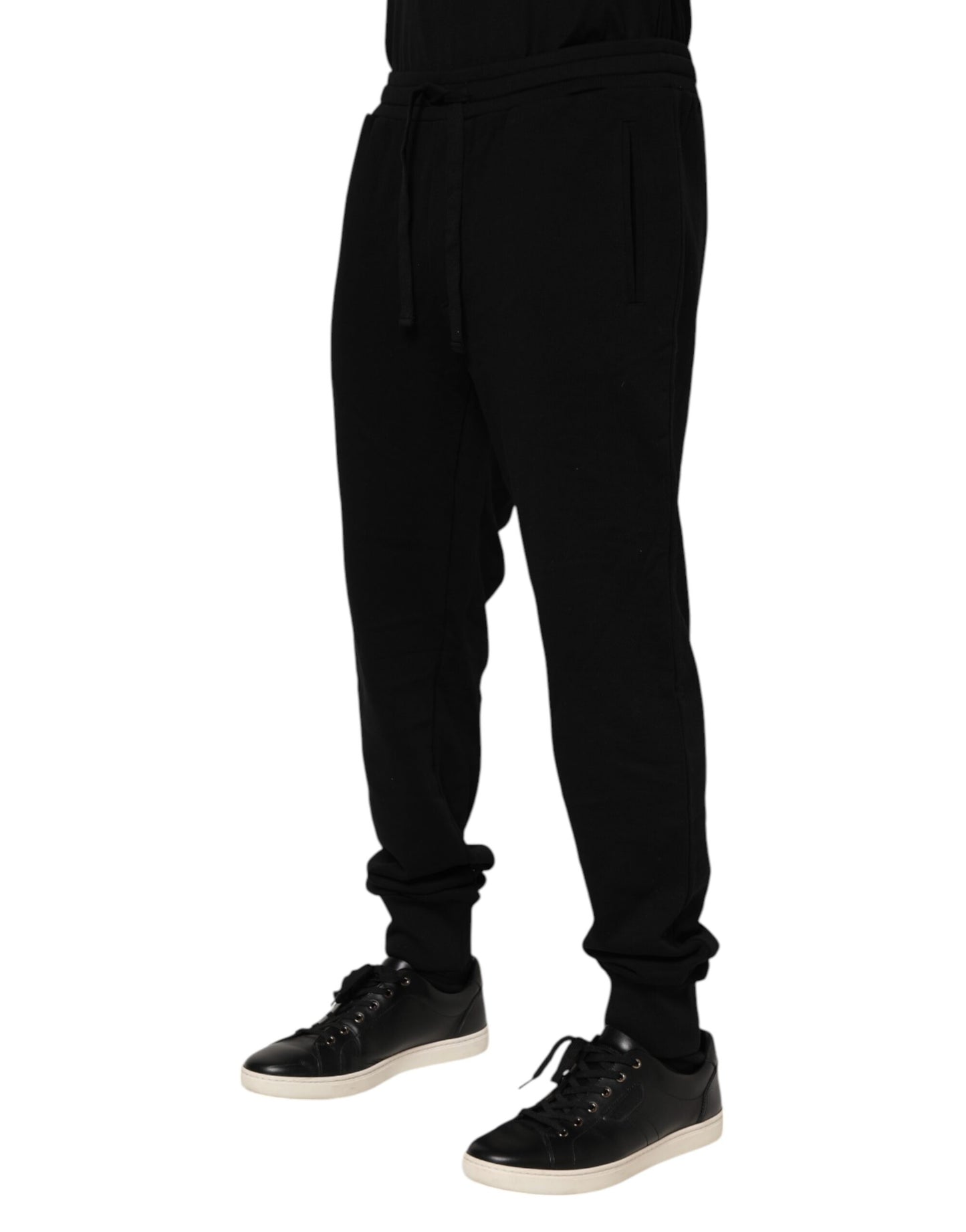 Dolce & Gabbana Black Cotton Crown Jogger Sweatpants