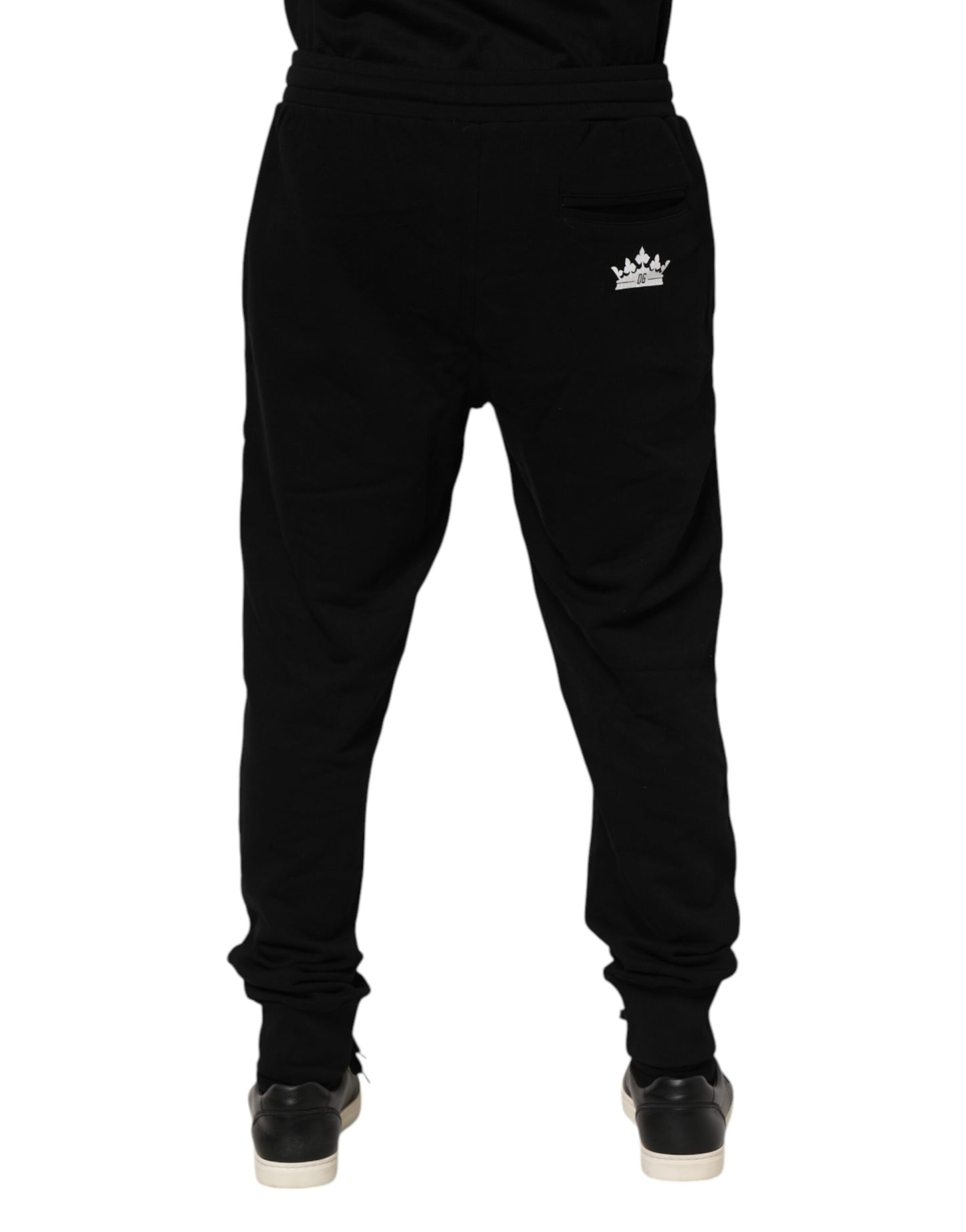 Dolce & Gabbana Black Cotton Crown Jogger Sweatpants