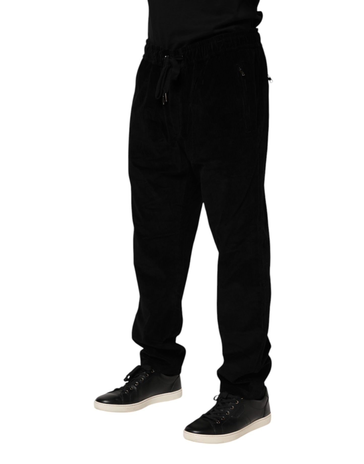 Dolce & Gabbana Black Cotton Men Jogger Sweatpants