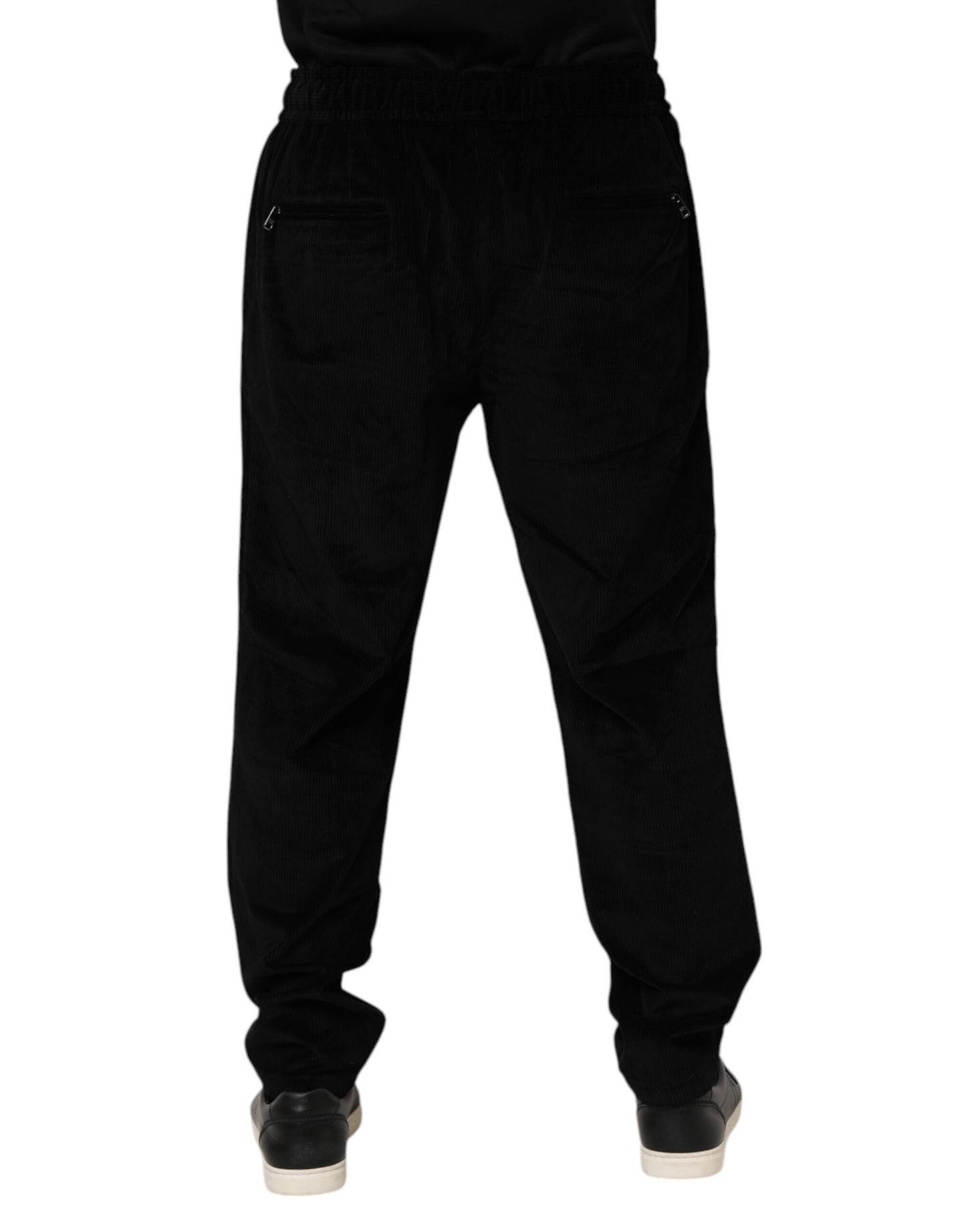 Dolce & Gabbana Black Cotton Men Jogger Sweatpants