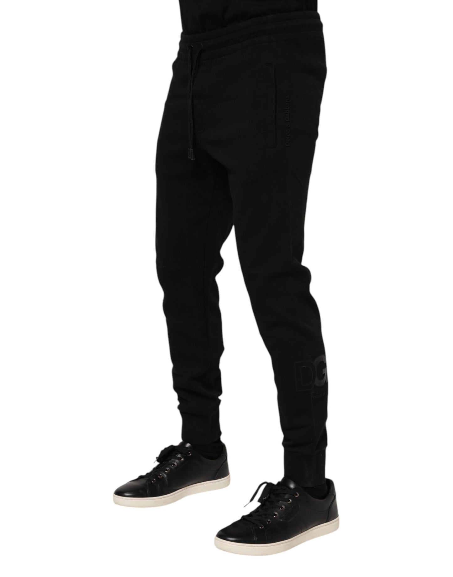 Dolce & Gabbana Black Cotton Men Jogger Sweatpants