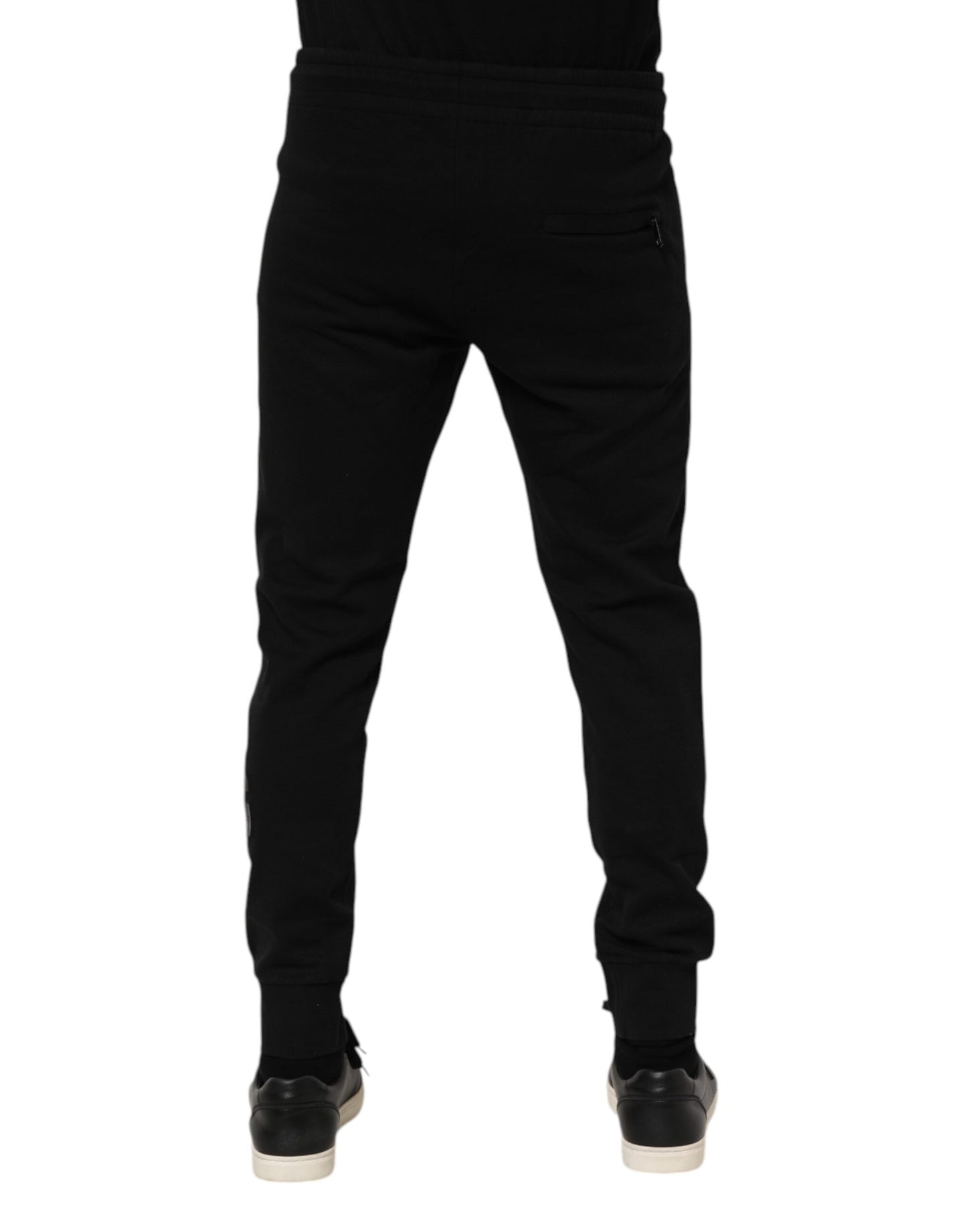 Dolce & Gabbana Black Cotton Men Jogger Sweatpants