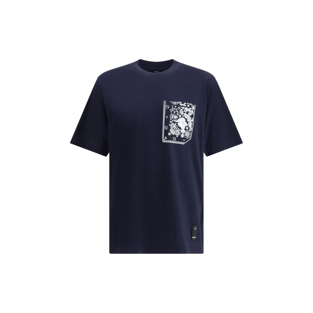 Fendi Bandana Print Pocket Cotton T-Shirt