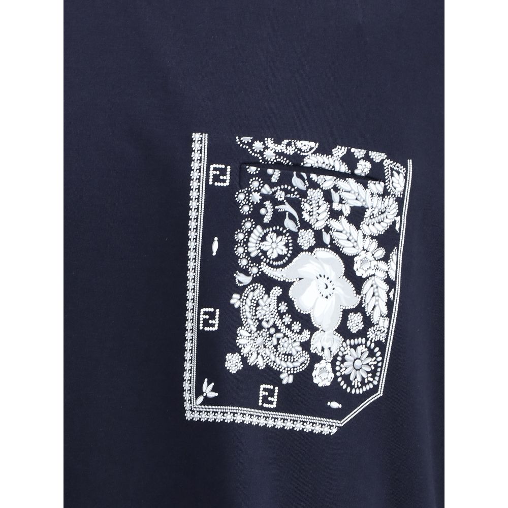 Fendi Bandana Print Pocket Cotton T-Shirt