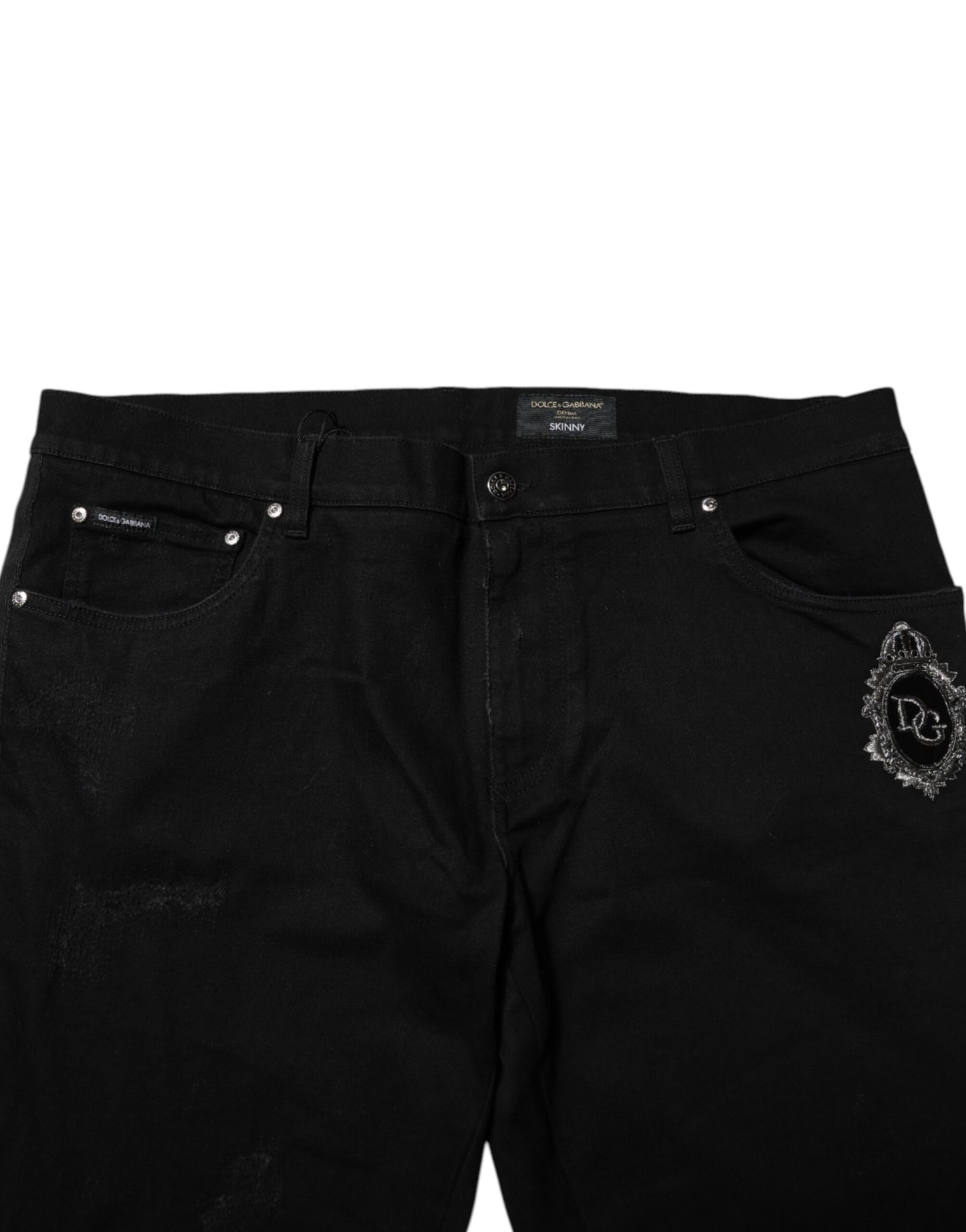 Dolce & Gabbana Black Cotton Skinny Denim Jeans