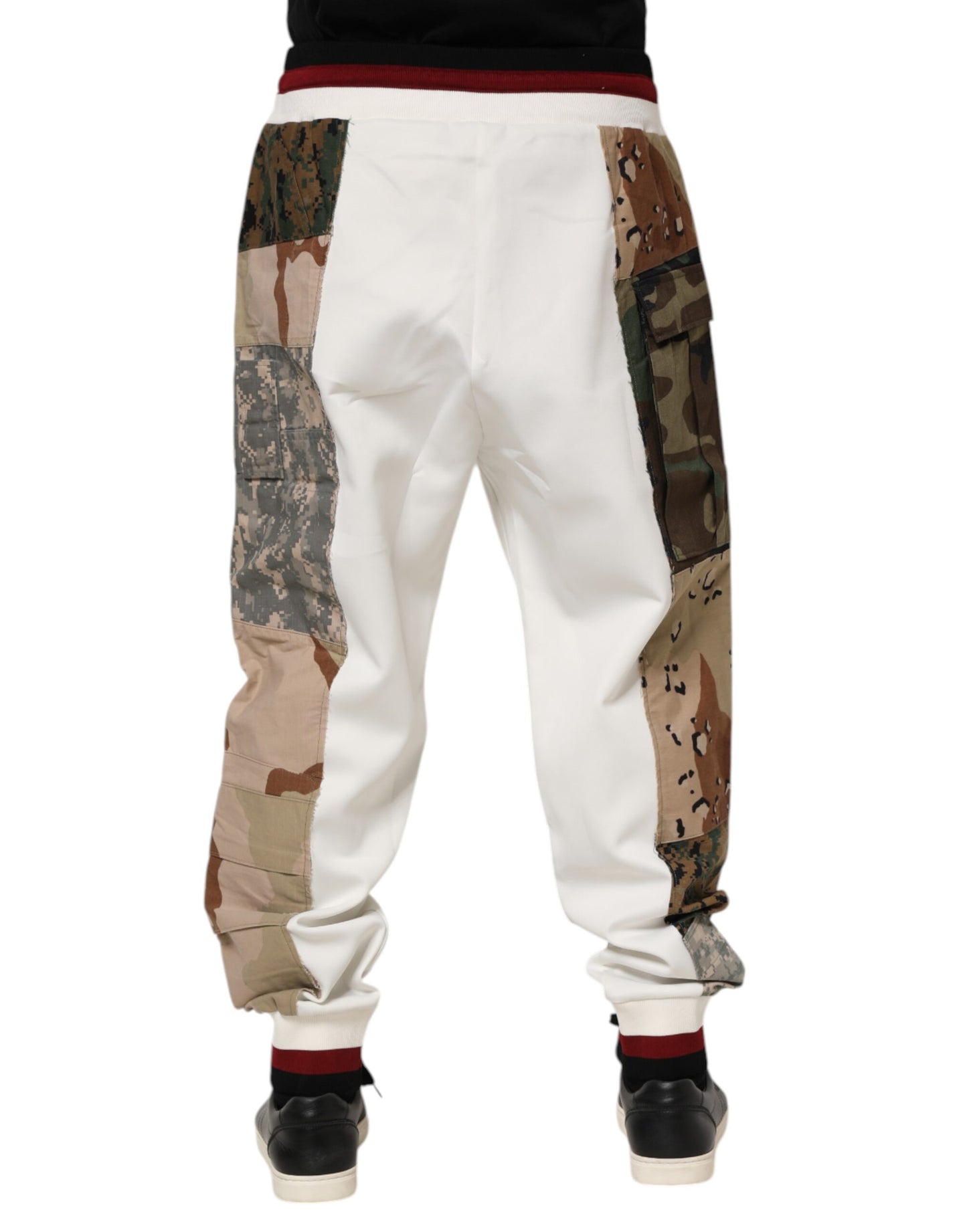 Dolce & Gabbana White Patchwork Jogger Pants - Effortless Elegance Meets Urban Luxury