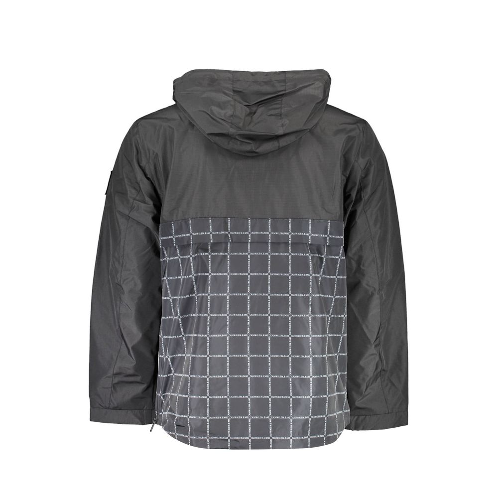 Calvin Klein Black Polyester Jacket with Hood