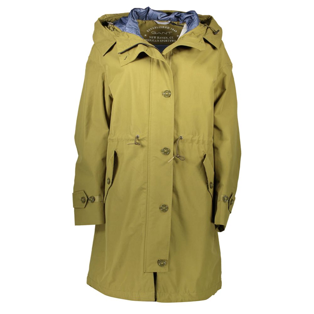 Gant Green Cotton Parka Jacket with Hood