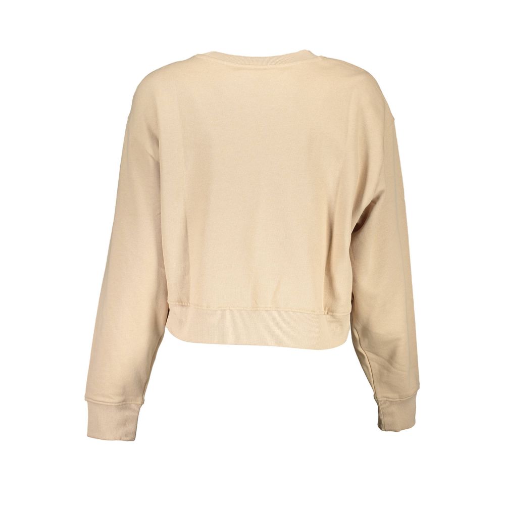 Guess Jeans Beige Cotton Sweater - Stylish Comfort Redefined