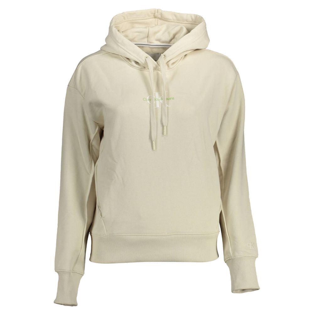 Calvin Klein Beige Cotton Hoodie Sweater