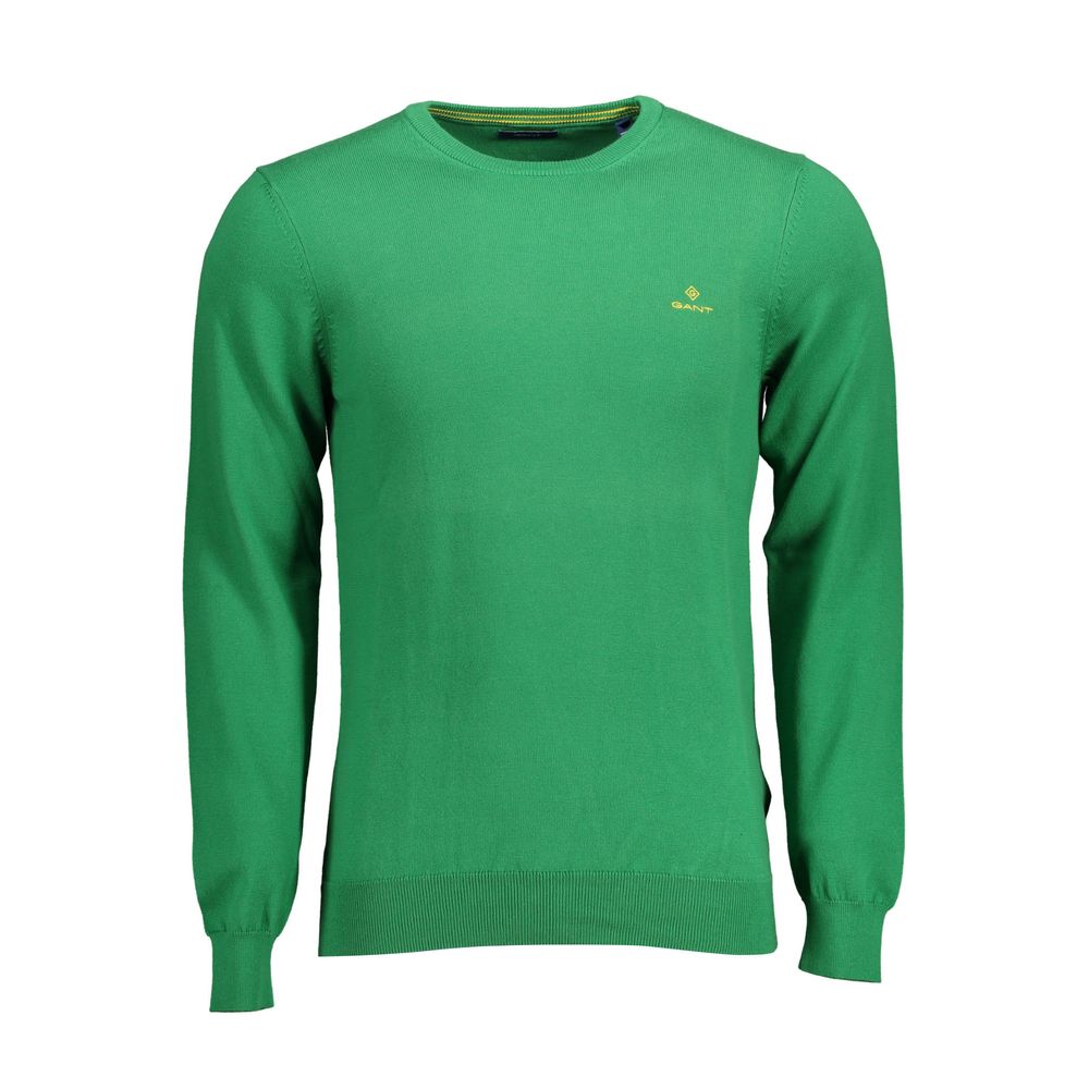 Gant Green Cotton Sweater with Contrasting Details