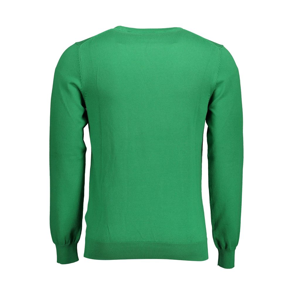 Gant Green Cotton Sweater with Contrasting Details