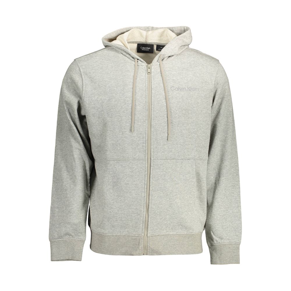 Calvin Klein Gray Cotton Hoodie Sweatshirt