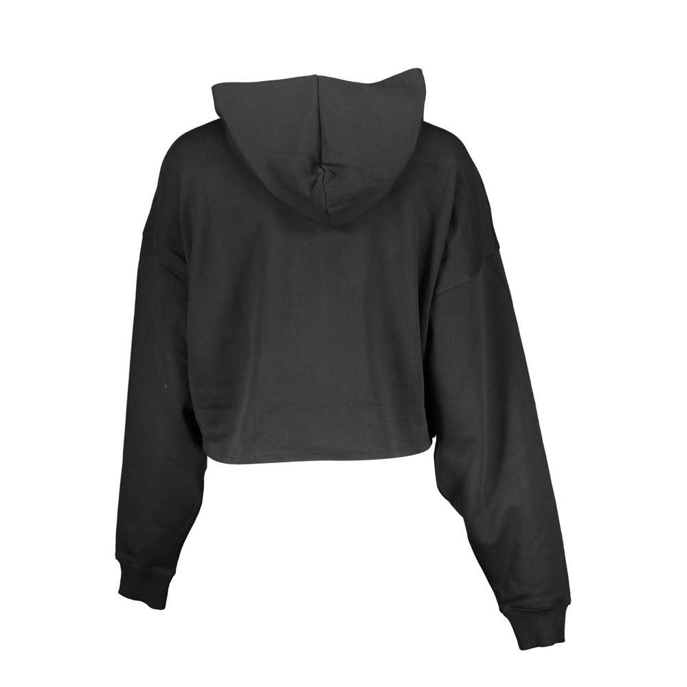 Calvin Klein Black Cotton Cropped Hoodie