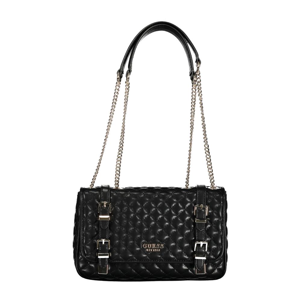 Guess Jeans Black Polyethylene Handbag with Chain Handles