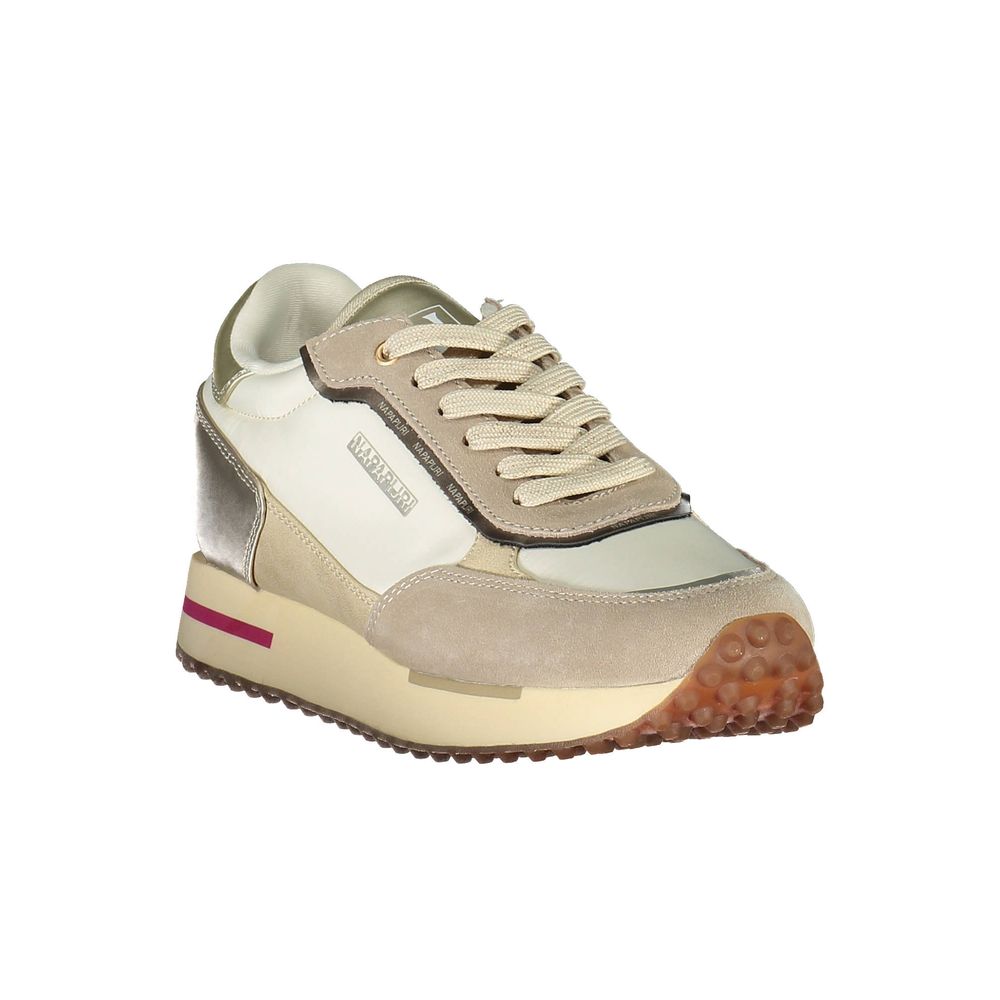 Napapijri Beige Polyester Sneaker: Explore in Style