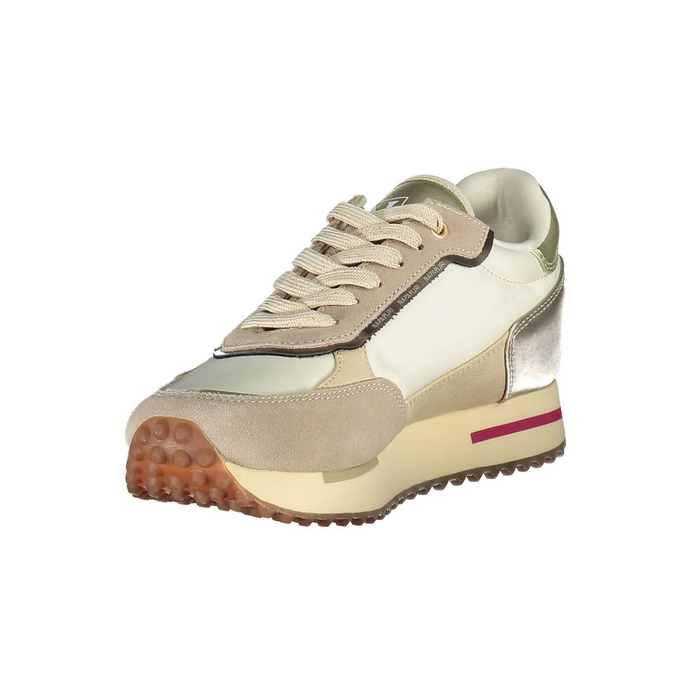 Napapijri Beige Polyester Sneaker: Explore in Style