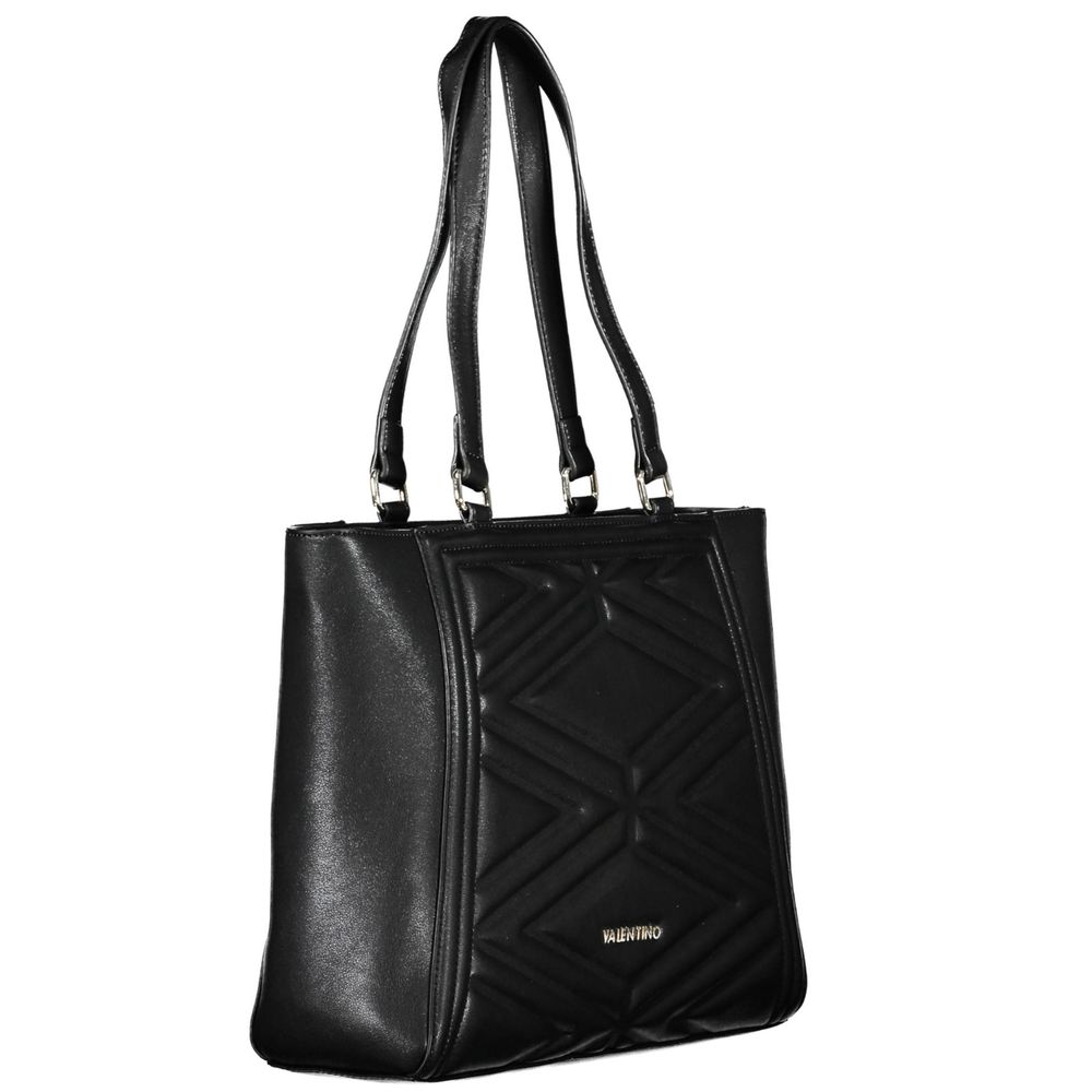 Mario Valentino Black Leather Effect Handbag with Contrasting Details