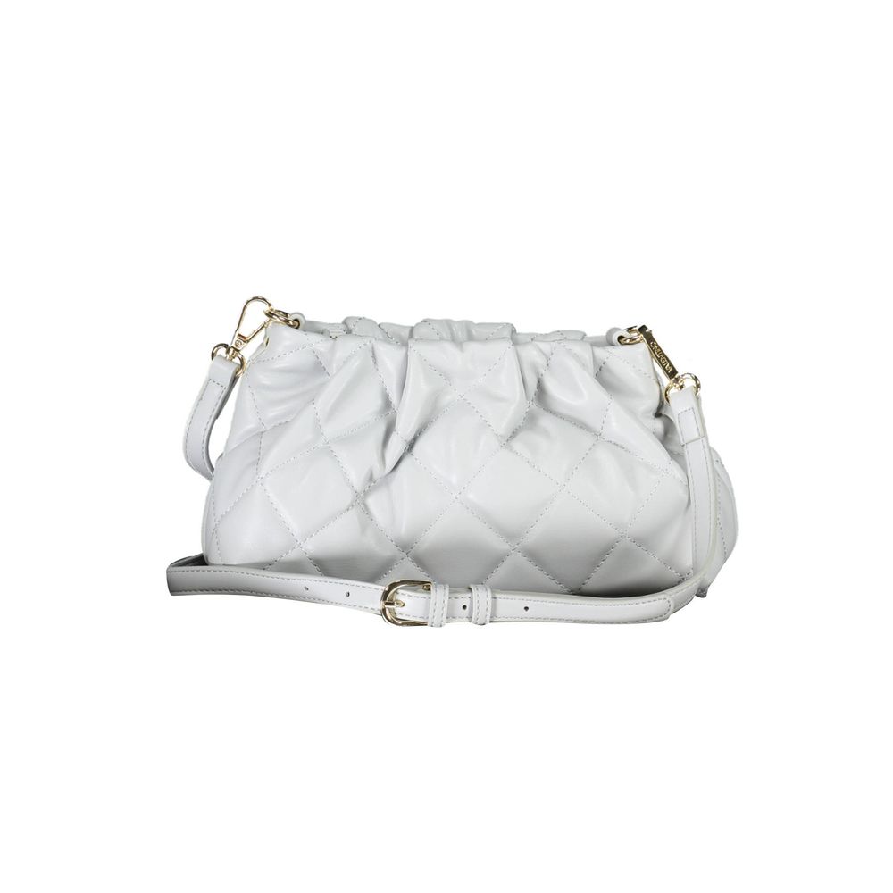 Mario Valentino Gray Leather Effect Handbag with Elegant Detailing