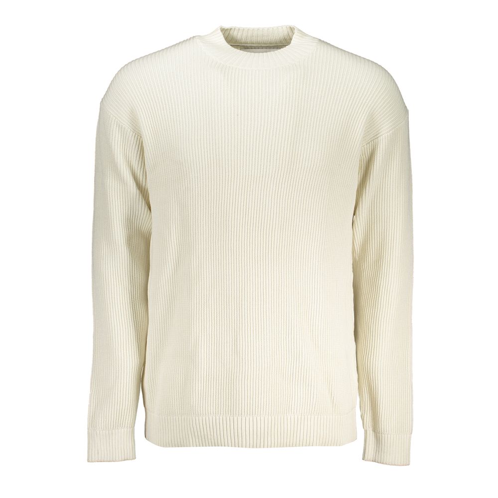 Calvin Klein White Cotton High Neck Sweater