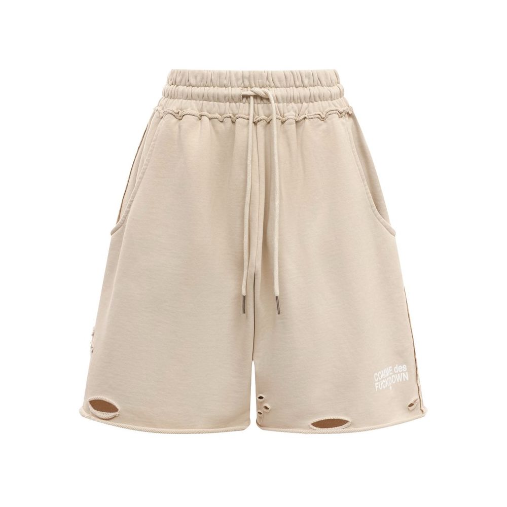 Comme Des Fuckdown Beige Cotton Shorts