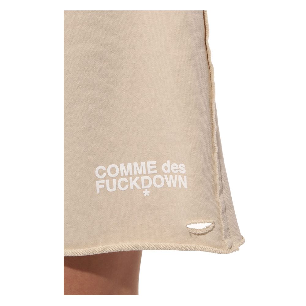 Comme Des Fuckdown Beige Cotton Shorts