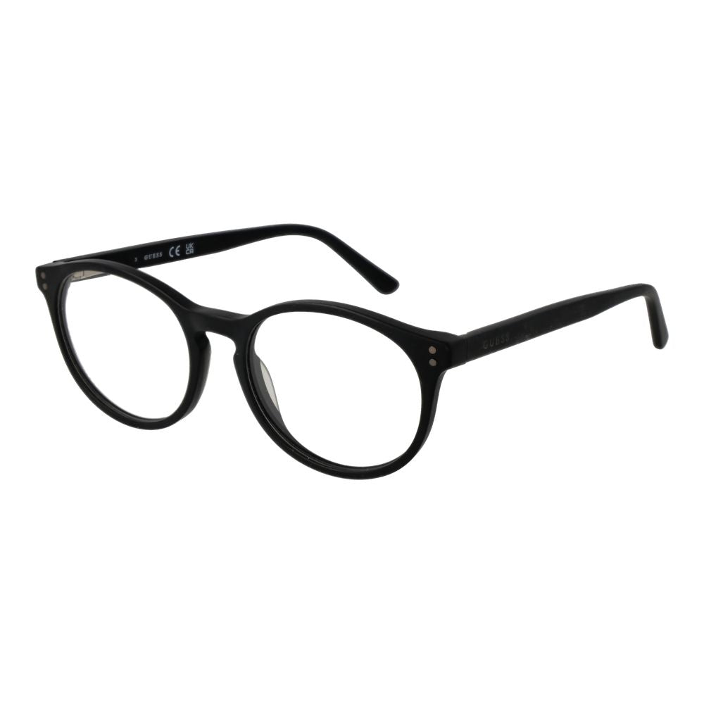 Guess Unisex Optical Frames – Black Round Frame, 49mm