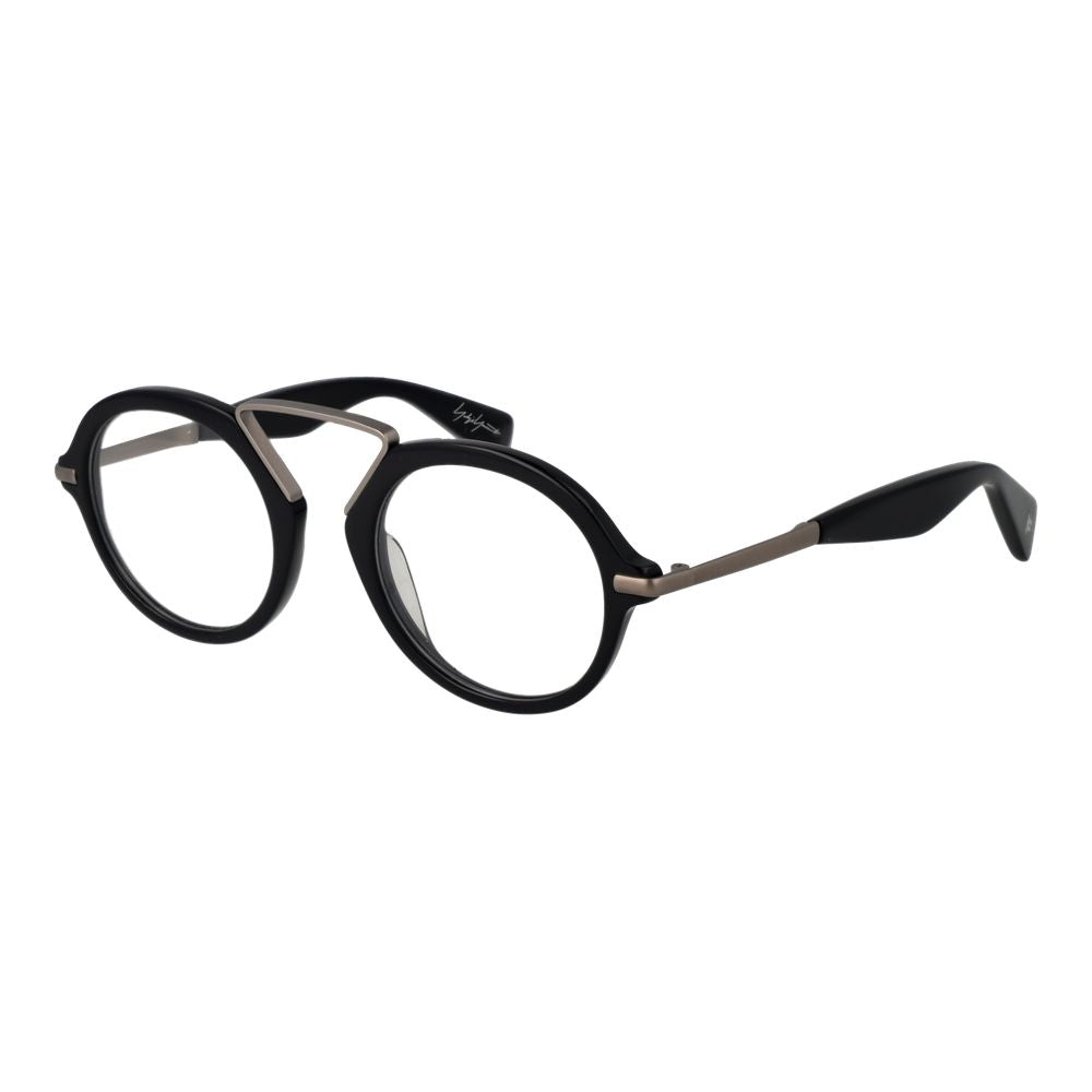Yohji Yamamoto Men’s Optical Frames – Black Round Design, 49mm