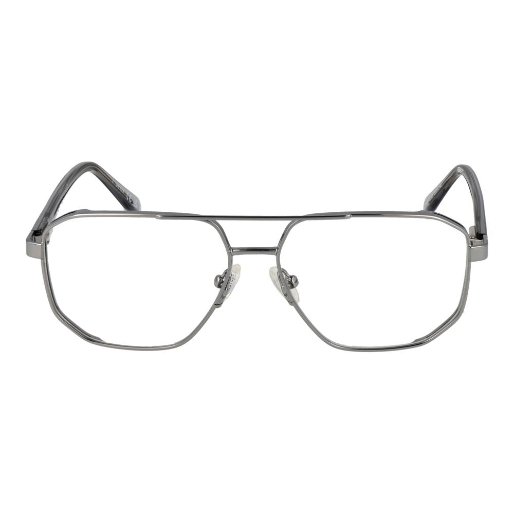 Guess Silver Men’s Optical Frames – Aviator Full-Rim, 55mm