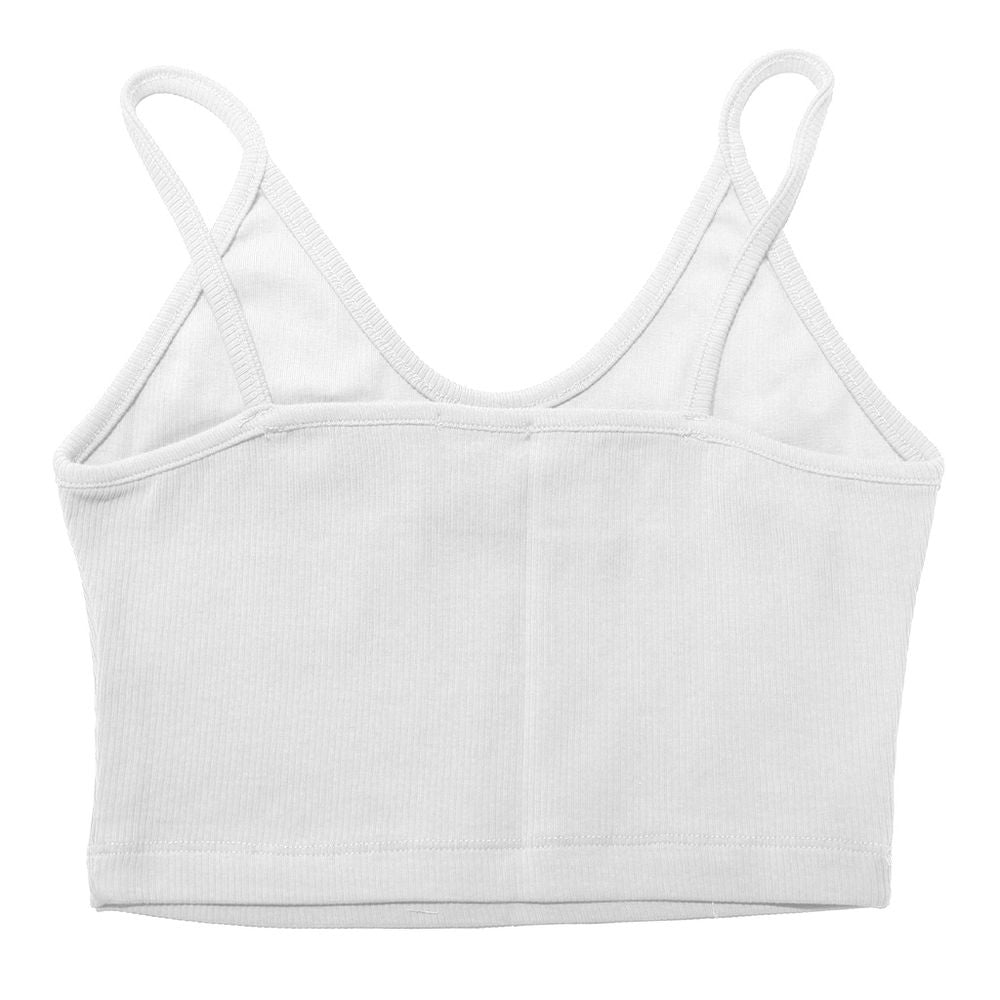 Comme Des Fuckdown Ribbed White Cotton Crop Top