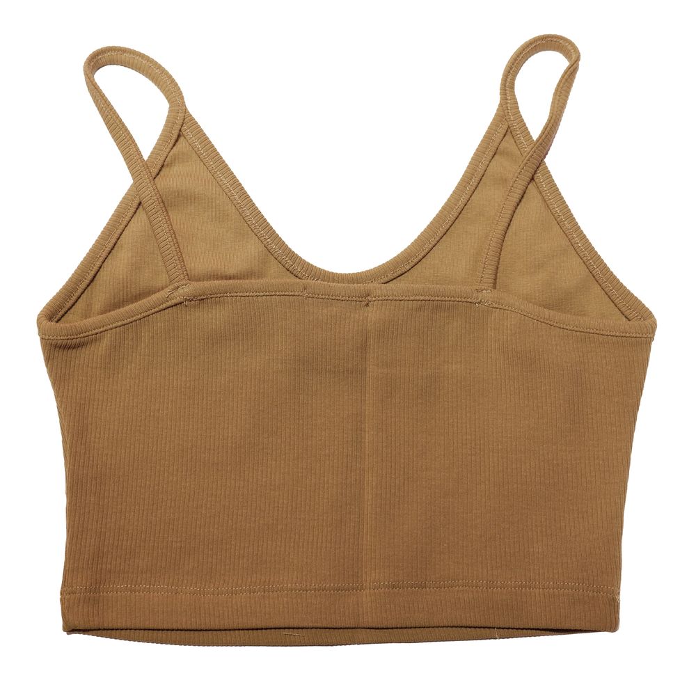 Comme Des Fuckdown Brown Cotton Crop Top