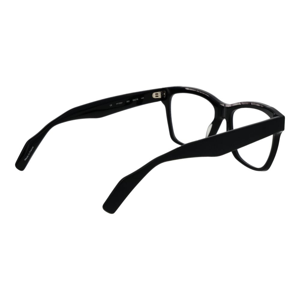 Yohji Yamamoto Unisex Black Rectangle Optical Frames