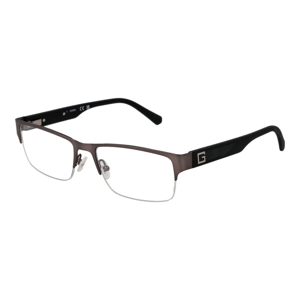 Guess Men’s Optical Glasses – Brown Half-Rim Frame, 56mm