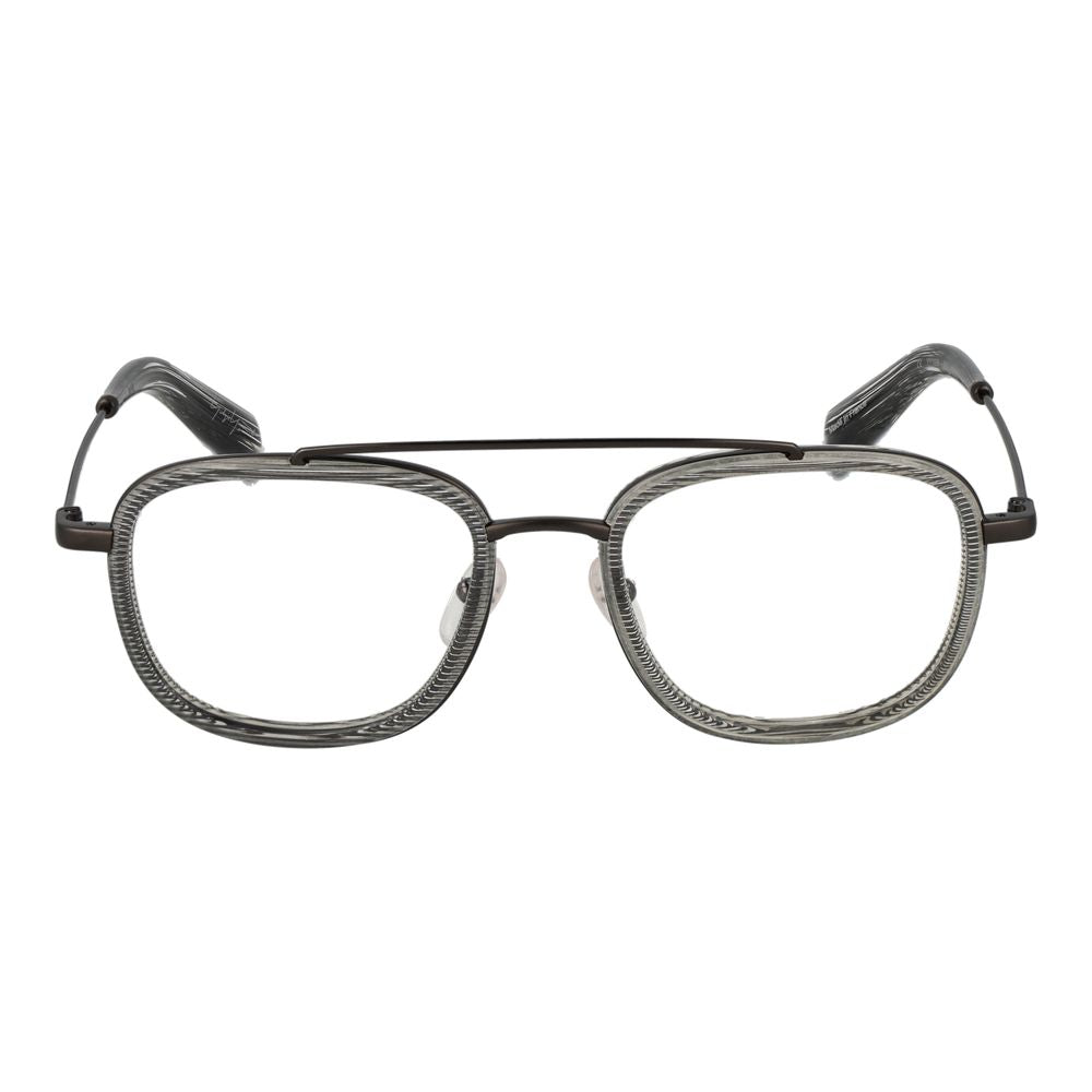 Yohji Yamamoto Men’s Gray Optical Glasses – Aviator Frame, 50mm