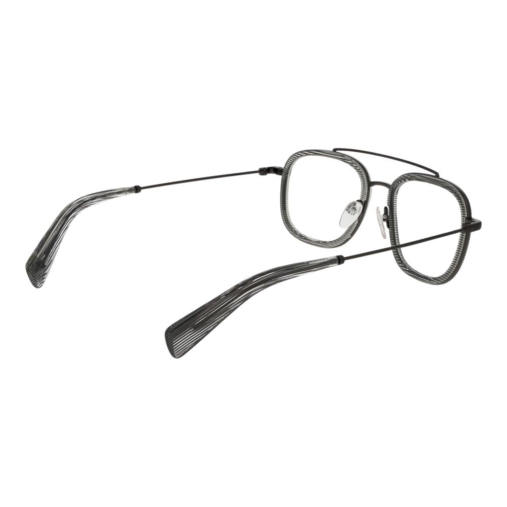 Yohji Yamamoto Men’s Gray Optical Glasses – Aviator Frame, 50mm