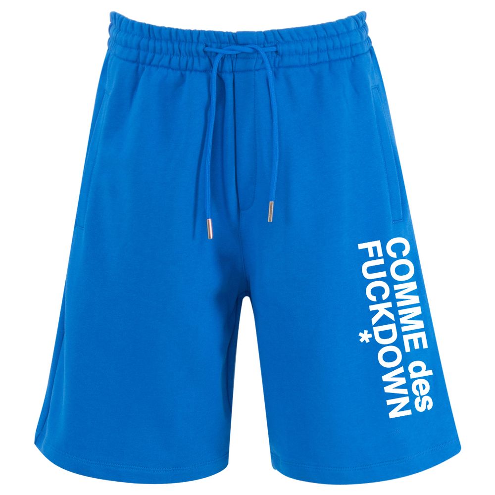 Comme Des Fuckdown Blue Cotton Shorts