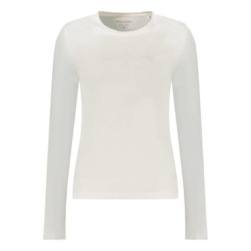 Guess Jeans White Cotton Long Sleeve Top